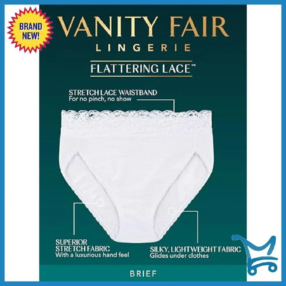Silky Lace Brief Panties 3-Pack, Superior Stretch, No-Pinch Waistband